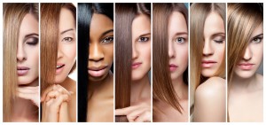 Vrouwen allemaal andere haarkleur
