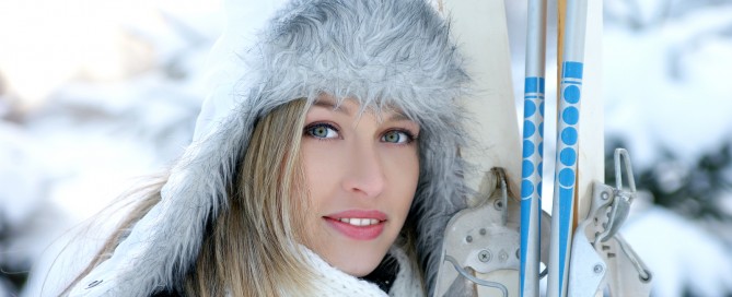 Vrouw wintersport